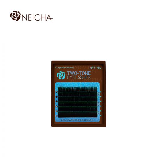 Ресницы двухцветные NEICHA Black-Green MINI 6 линий MIX